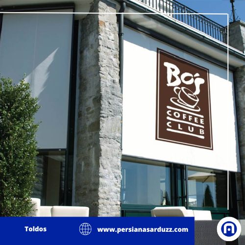 Toldo enrollable impreso para negocios