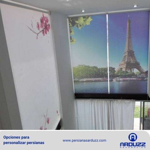 IMPRESION DE TORRE EIFFEL SOBRE DOS PERSIANAS