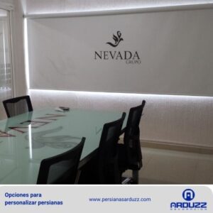 Persianas impresas NEVADA logotipo empresarial